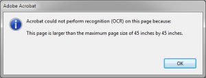 Maximum PDF page size for Adobe Acrobat OCR
